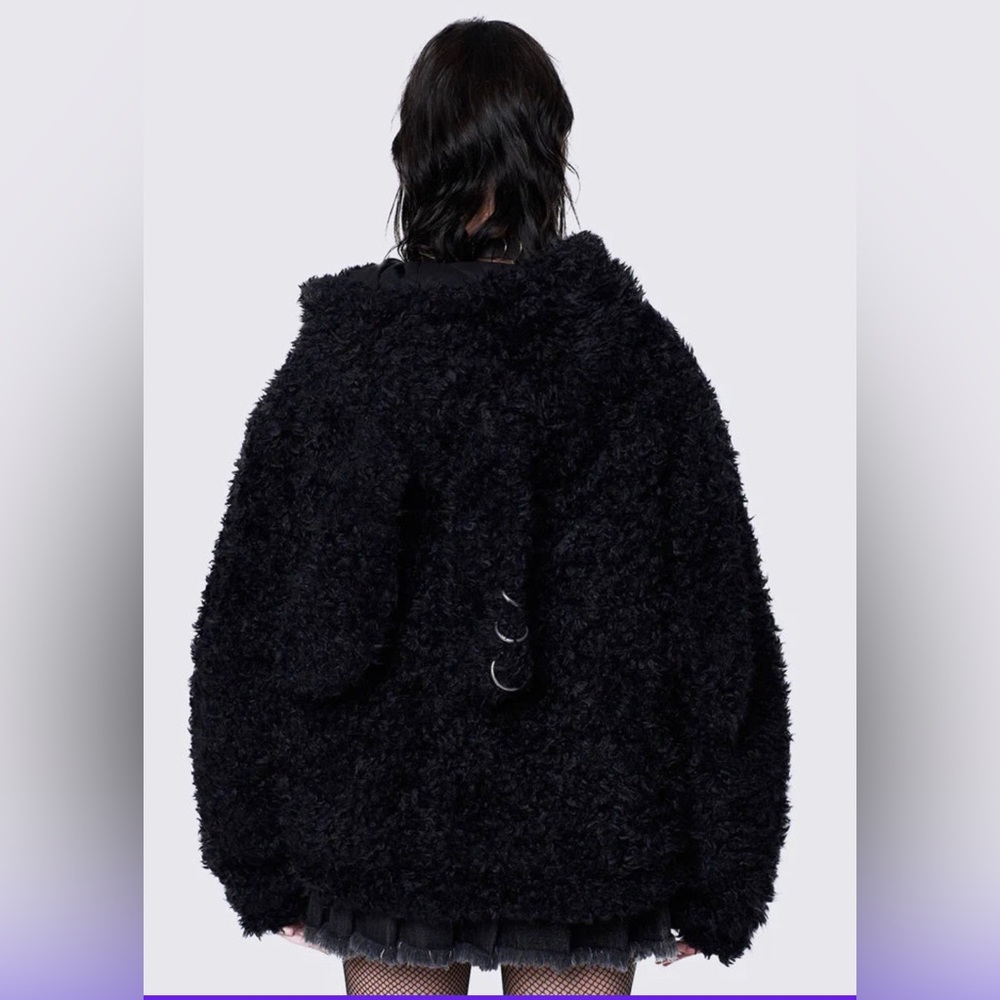 Minga London BUNNY EAR FAUX FUR JACKET NWT L/XL - Picture 5 of 12